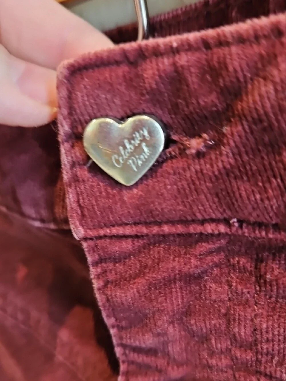 Celebrity Pink pleated corduroy